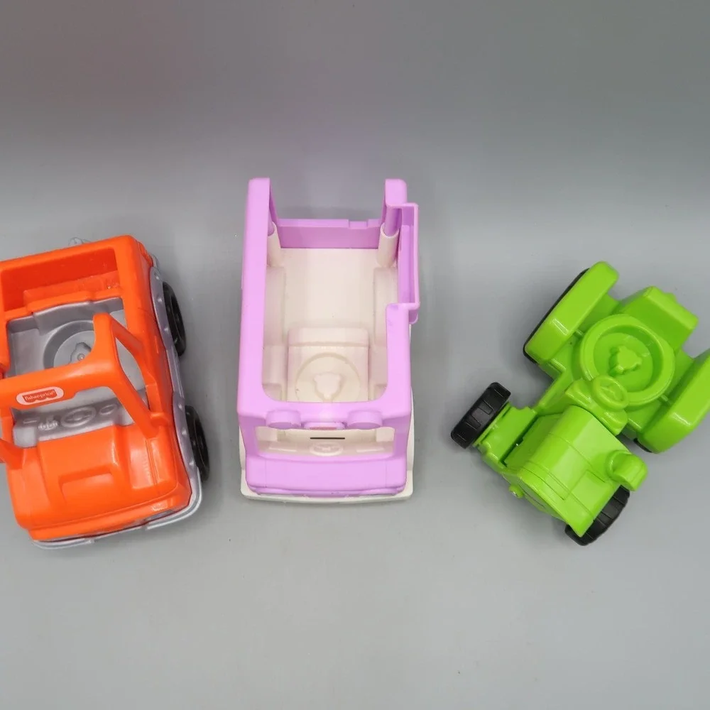 Fisher Price Little People Construction Ice cream Tow Truck Tractor Figures lot
